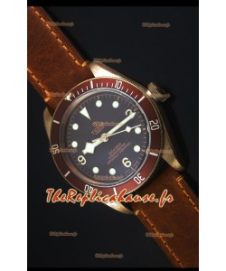 Montre Replica Suisse Tudor Heritage Bay en Bronze avec Bracelet en Cuir