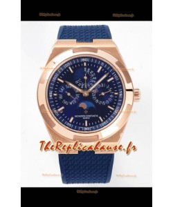 Vacheron Constantin Overseas Calendrier Perpétuel Réplique Cadran Bleu Boîtier Or Rose