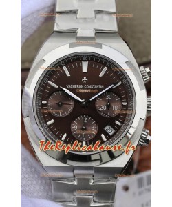 Vacheron Constantin Overseas Chronographe Cadran Brun Réplique Montres Suisse - Bracelet Acier
