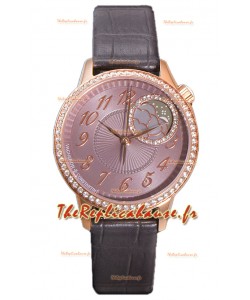 Vacheron Constantin Egerie Muse Moonphase Boîtier Or Rose et Cadran Brun Réplique Suisse