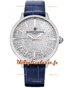 Vacheron Constantin Patrimony Automatique Bijoux Diamants Cadran pavé en plaqué or blanc