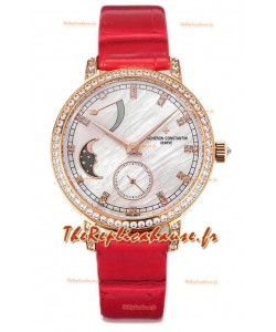 Vacheron Constantin Traditionelle Phases de la Lune Cadran Nacre en Or Rose Réplique Suisse