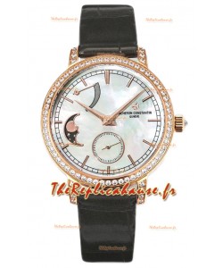 Vacheron Constantin Traditionelle Phase de la Lune Cadran Nacre en Or Rose Réplique Suisse
