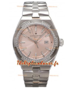 Vacheron Constantin Overseas Steel Casing Pink Dial 35MM Montre Suisse Réplique 