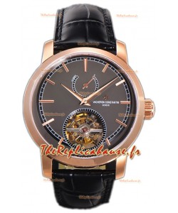 Vacheron Constantin Traditionelle 14-jours Tourbillon Cadran Gris Or Rose Montre Réplique 1:1 