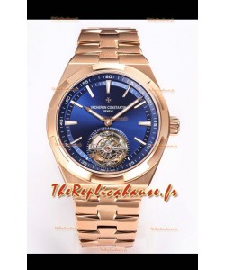 Vacheron Constantin Overseas Tourbillon Or Rose Cadran Bleu - Bracelet Or Réplique Miroir 1:1