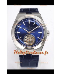 Vacheron Constantin Overseas Tourbillon Acier Inoxydable Bracelet Cuir Réplique 1:1 Miroir