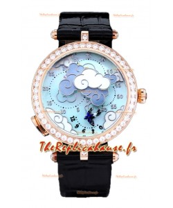 Van Cleef & Arpels Donde Des Papillons Boîtier Or Rose Mouvement Réplique Montre suisse