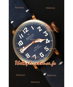Zenith Pilot Type 20 Extra Special Vintage Style cadran bleu 1:1 Montre Réplique Suisse Miroir 
