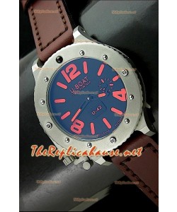 U Boat U-42 Diver Staenless l'acier Montre Suisse - Rouges Markers