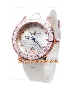 Ulysse Narden Lady Diver Montre De Replique en Pink Or
