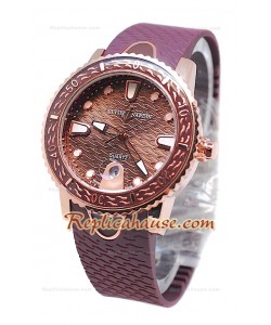 Ulysse Narden Lady Diver Montre De Replique en Or 