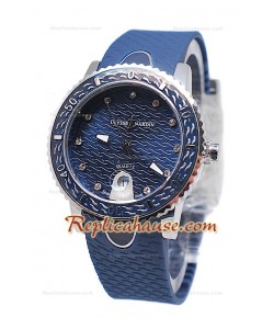 Ulysse Narden Lady Diver Montre De Replique en Sombres Bleu Cadran