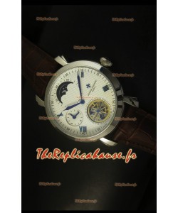 Montre à mouvement japonais tourbillon Vacheron Constantin Phases de la lune